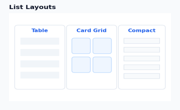List Layouts
