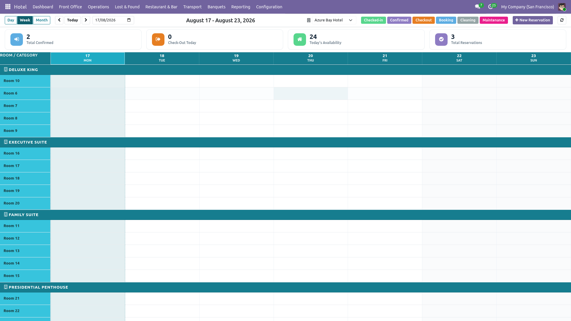 Front Desk Operations Screenshot