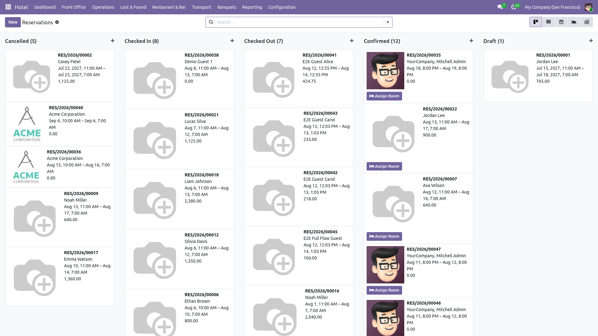 Reservations Screenshot