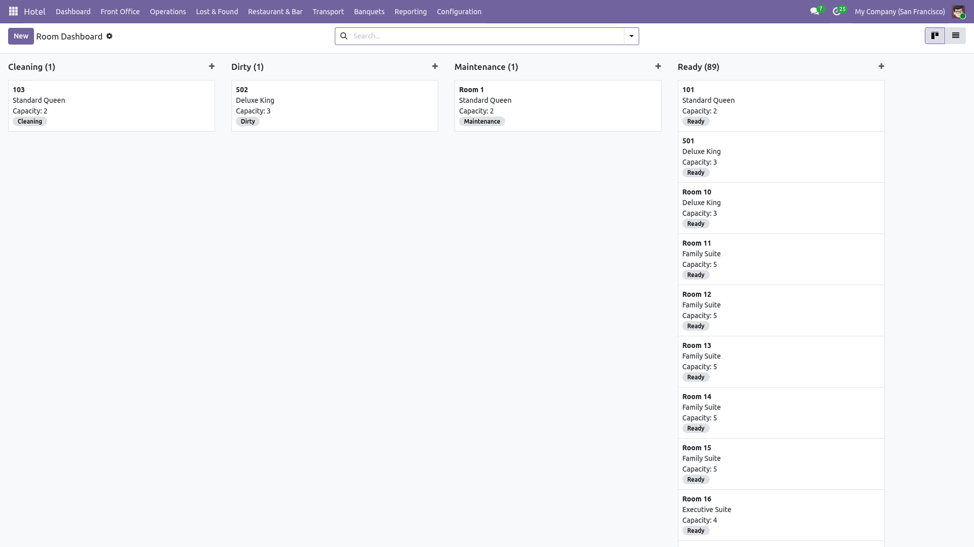 Room Status Screenshot