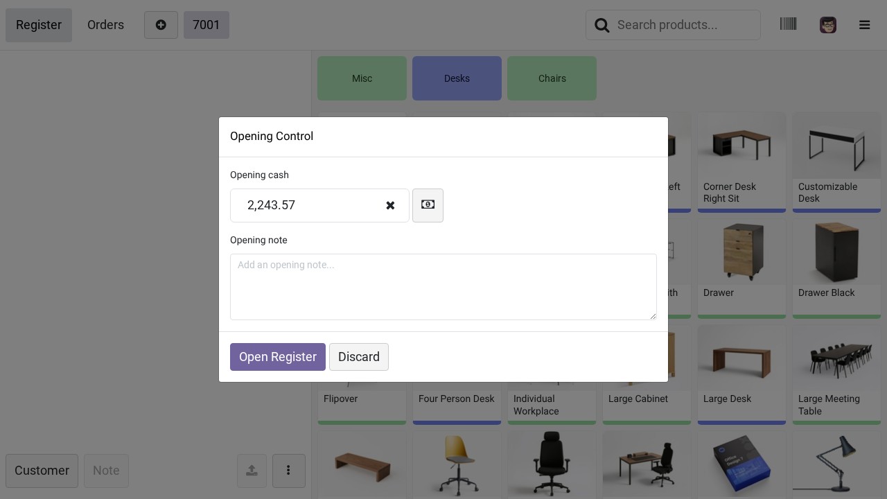 Room Charge Workflow Screenshot