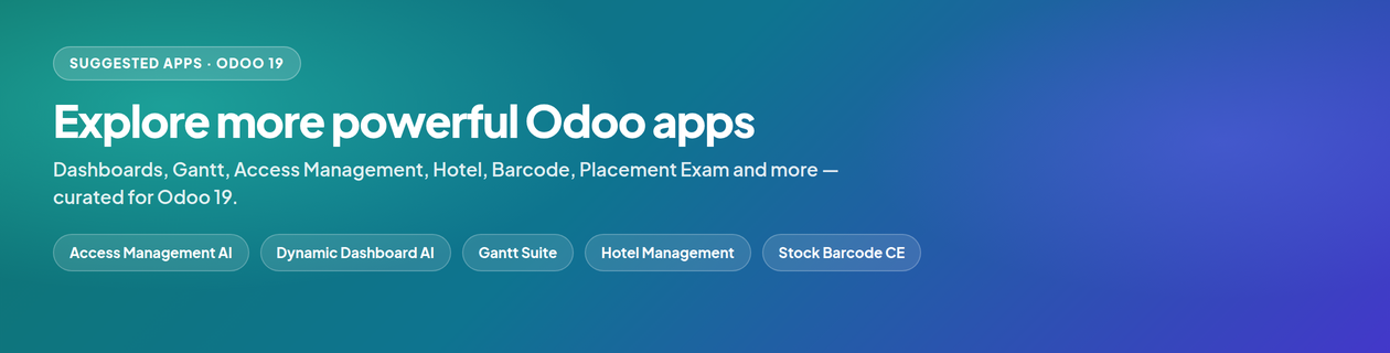 Suggested Odoo apps banner