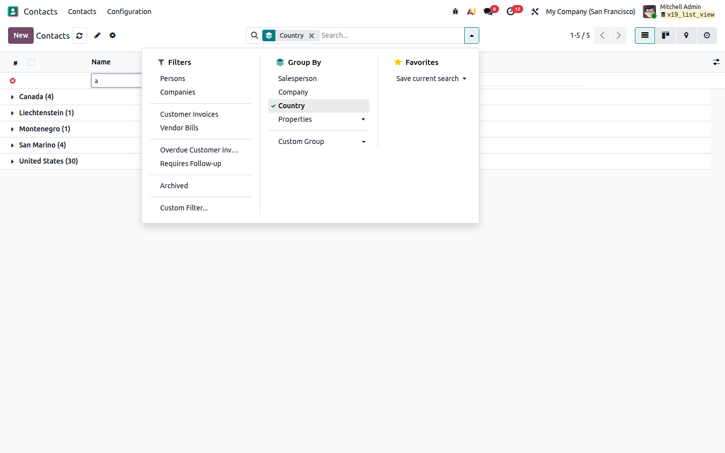 Advance Search + Group By