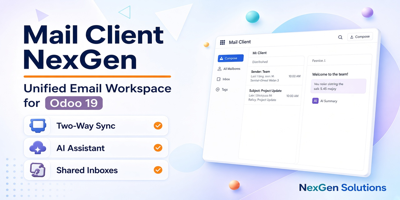 Mail Client NexGen — unified email workspace for Odoo 19