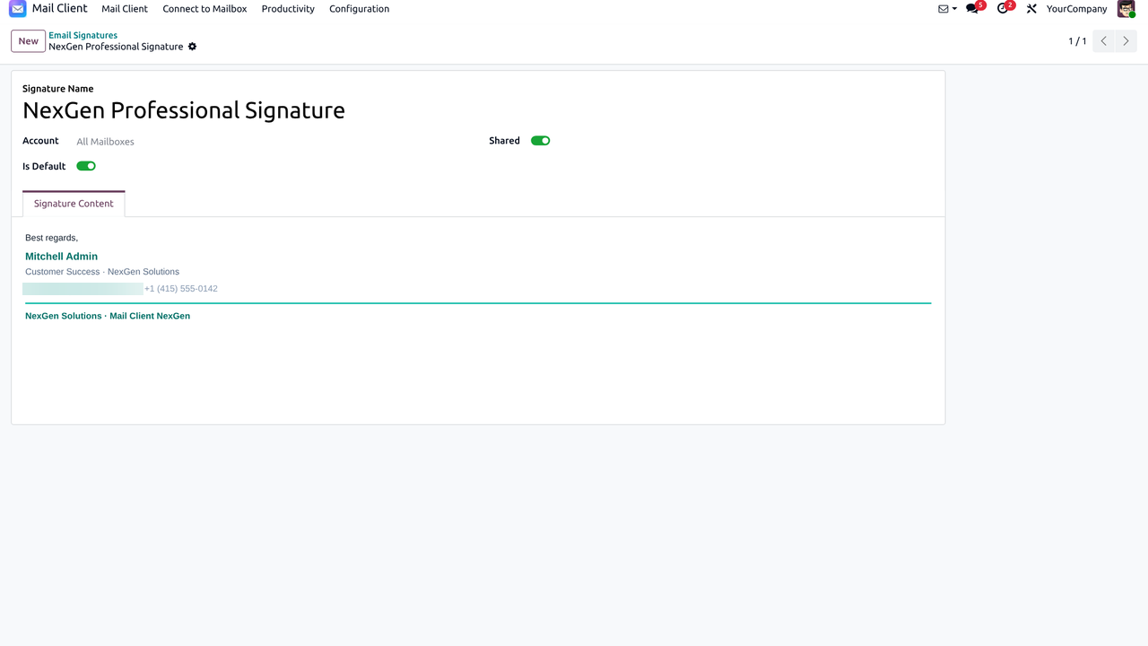 Email signatures — this app