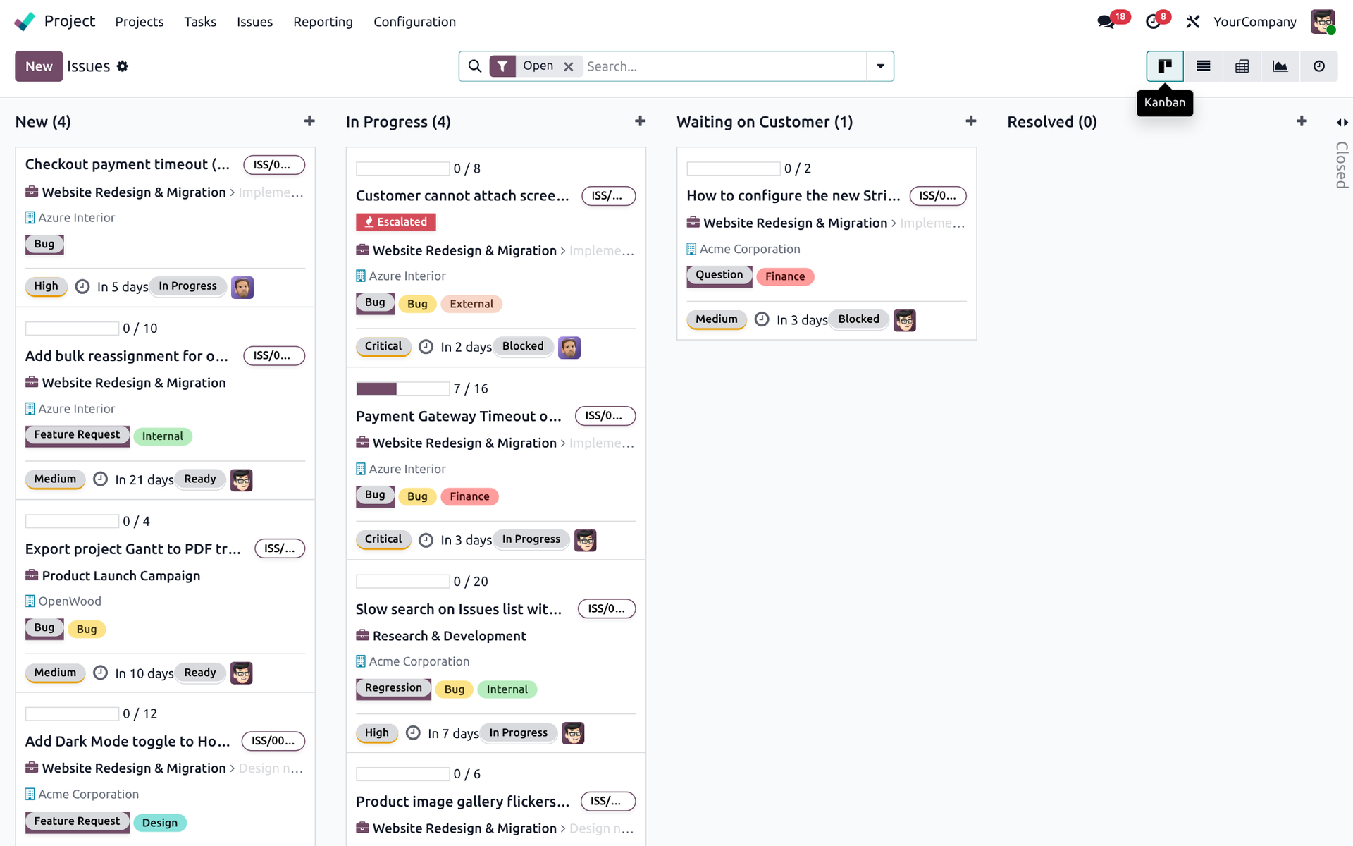 Issues Kanban Board