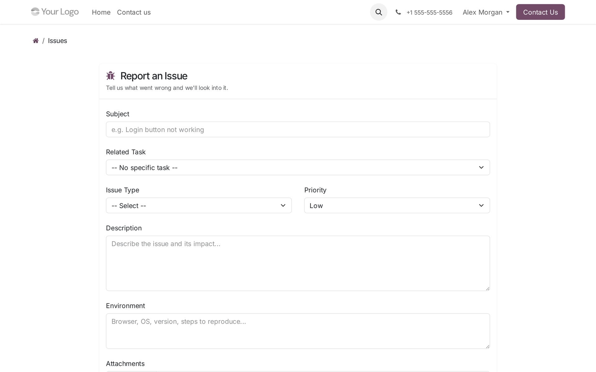 Portal — Report an Issue