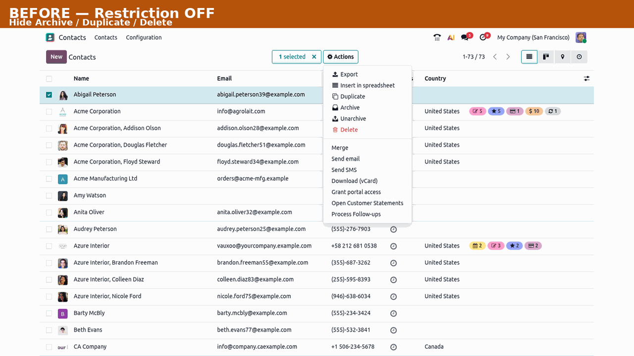Hide Archive / Duplicate / Delete — this app