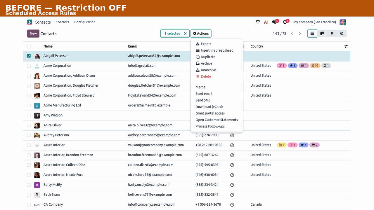 Scheduled Access Rules — this app