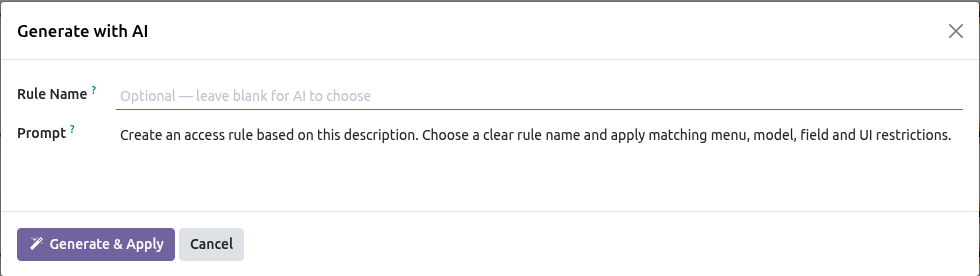 Generate Access Rules with AI — this app