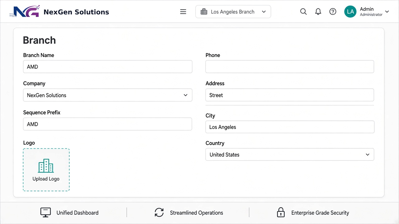 Create Multiple Branch master form