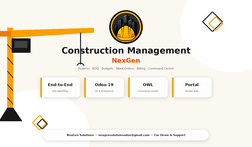 Construction Management NexGen — animated feature overview