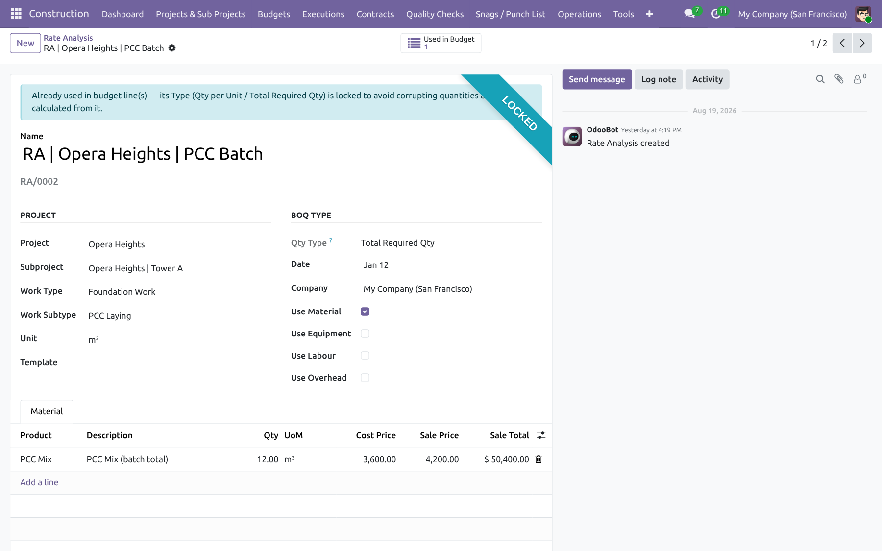 Rate Analysis Templates — Construction Management NexGen