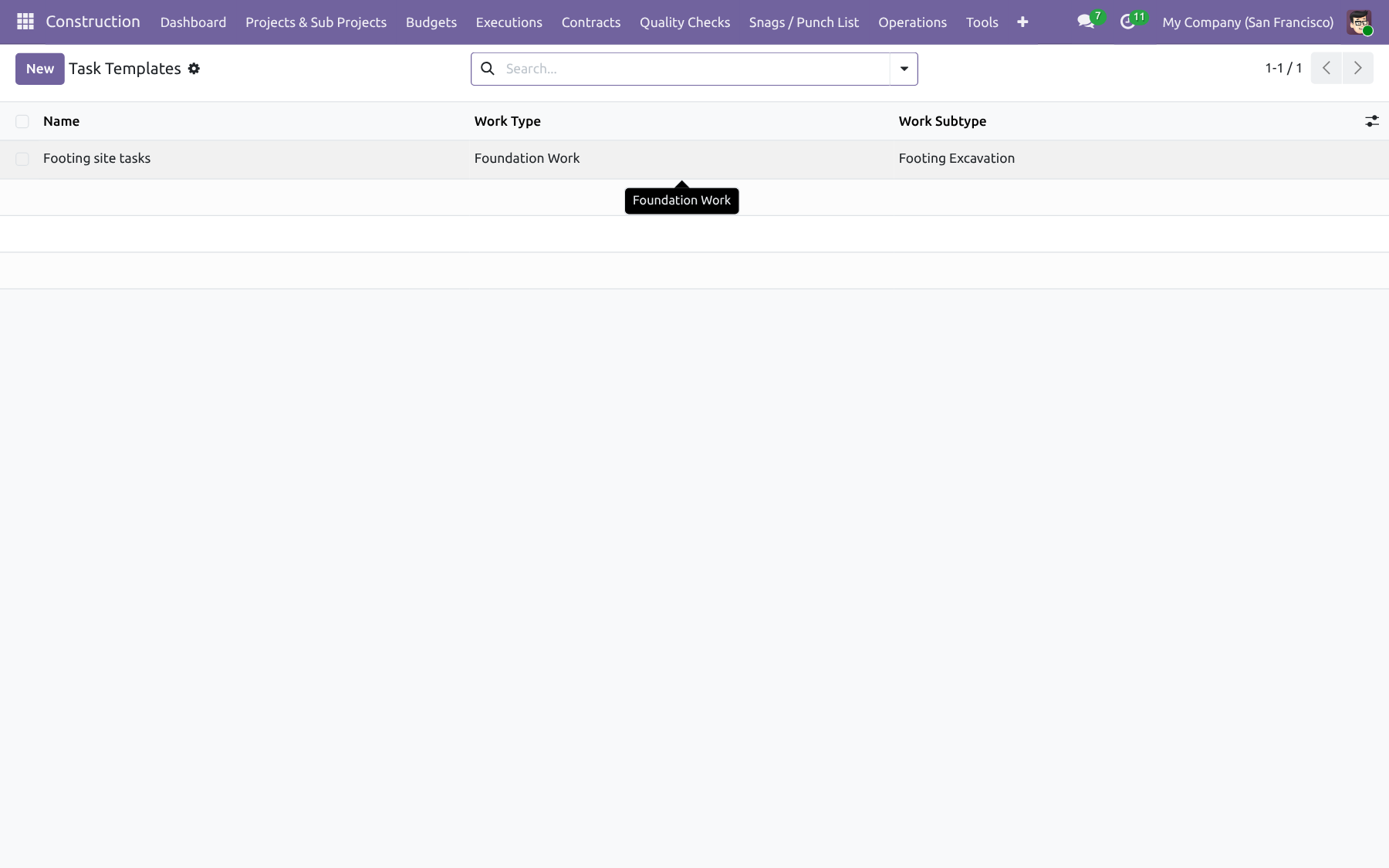 Timesheets & Task Templates — Construction Management NexGen