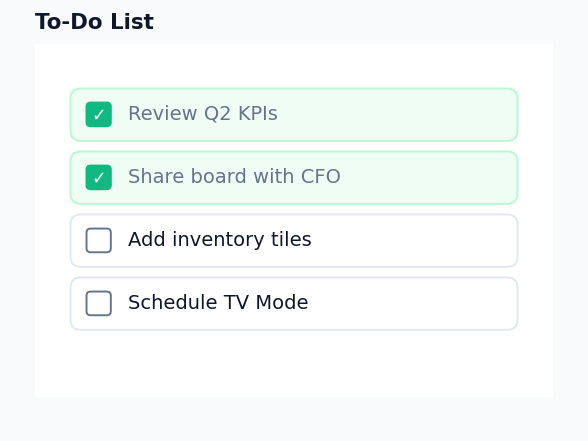 Dashboard - To-Do List example